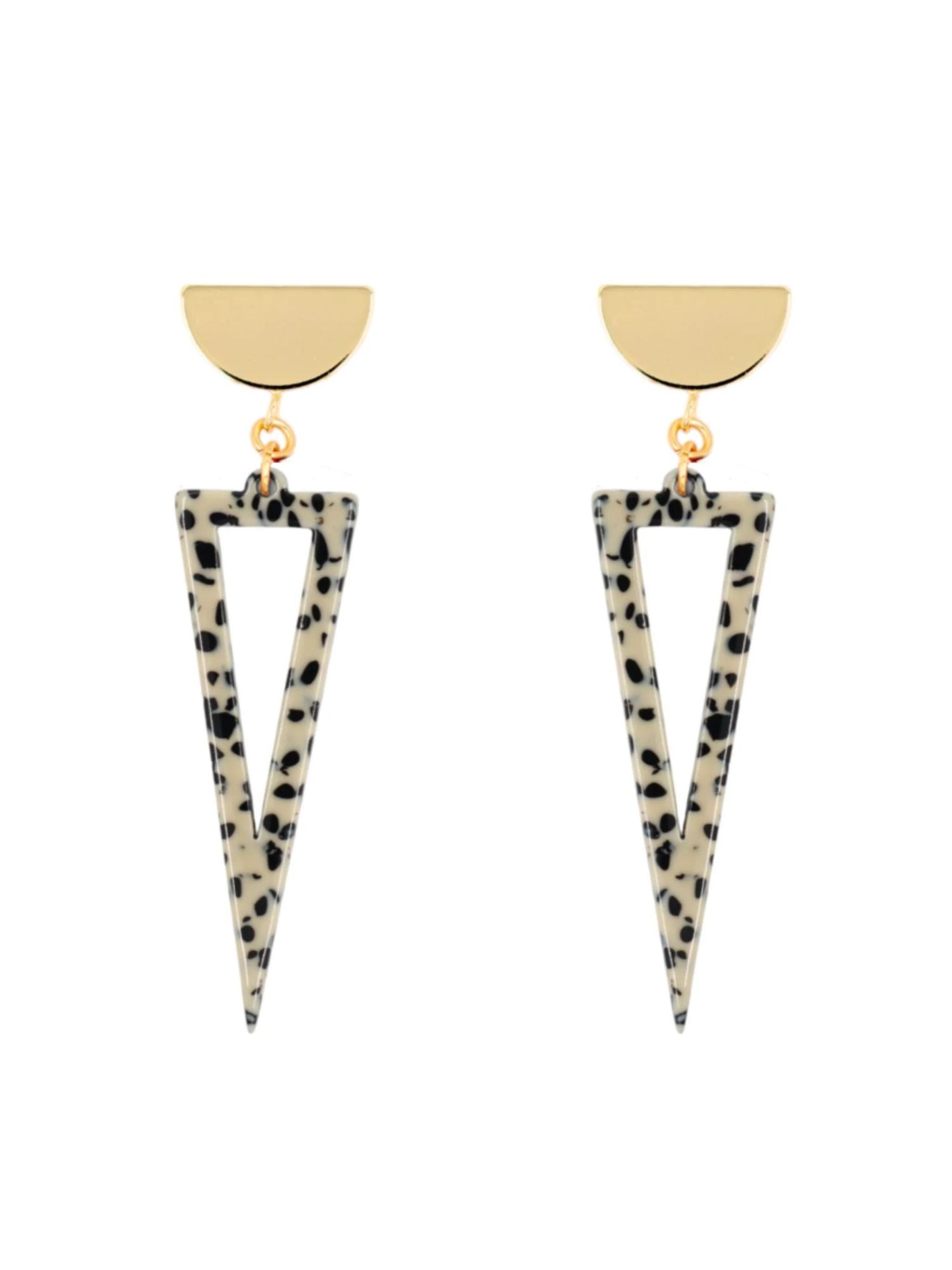 Fräulein Wunder Earrings 'Acetat Agnes' in Beige: front