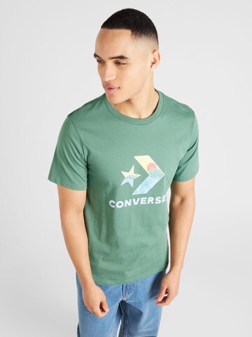 CONVERSE - Camiseta 'FILL LANDSCAPE' en verde: frente