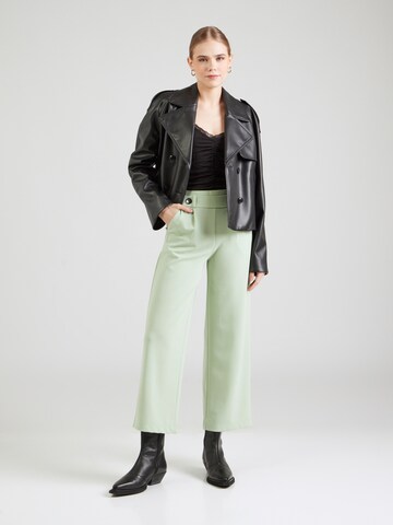 JDY Wide leg Pleat-Front Pants 'JDYGEGGO' in Green