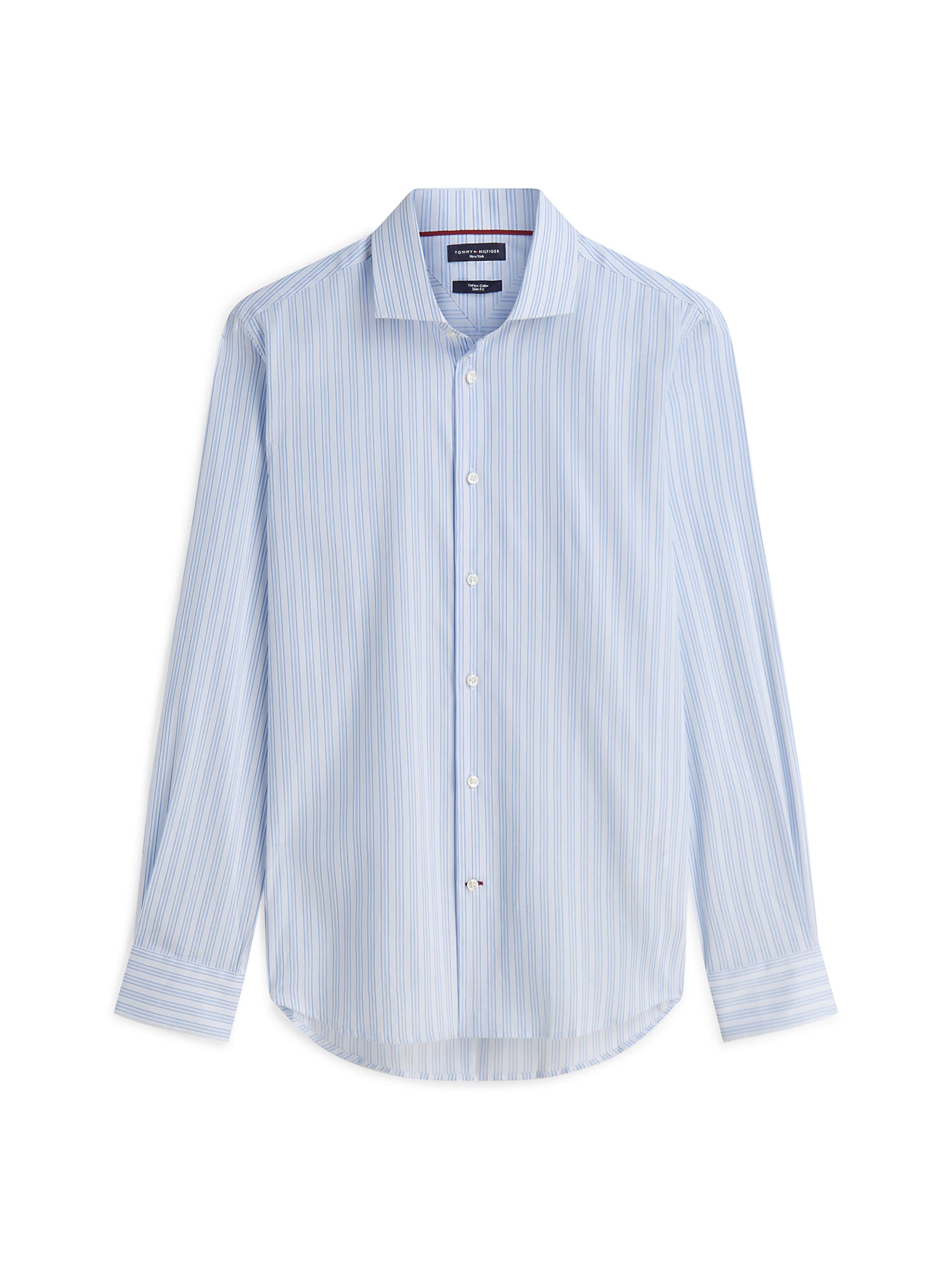 Chemise 'New York Label Flex Collar' TOMMY HILFIGER en bleu : devant