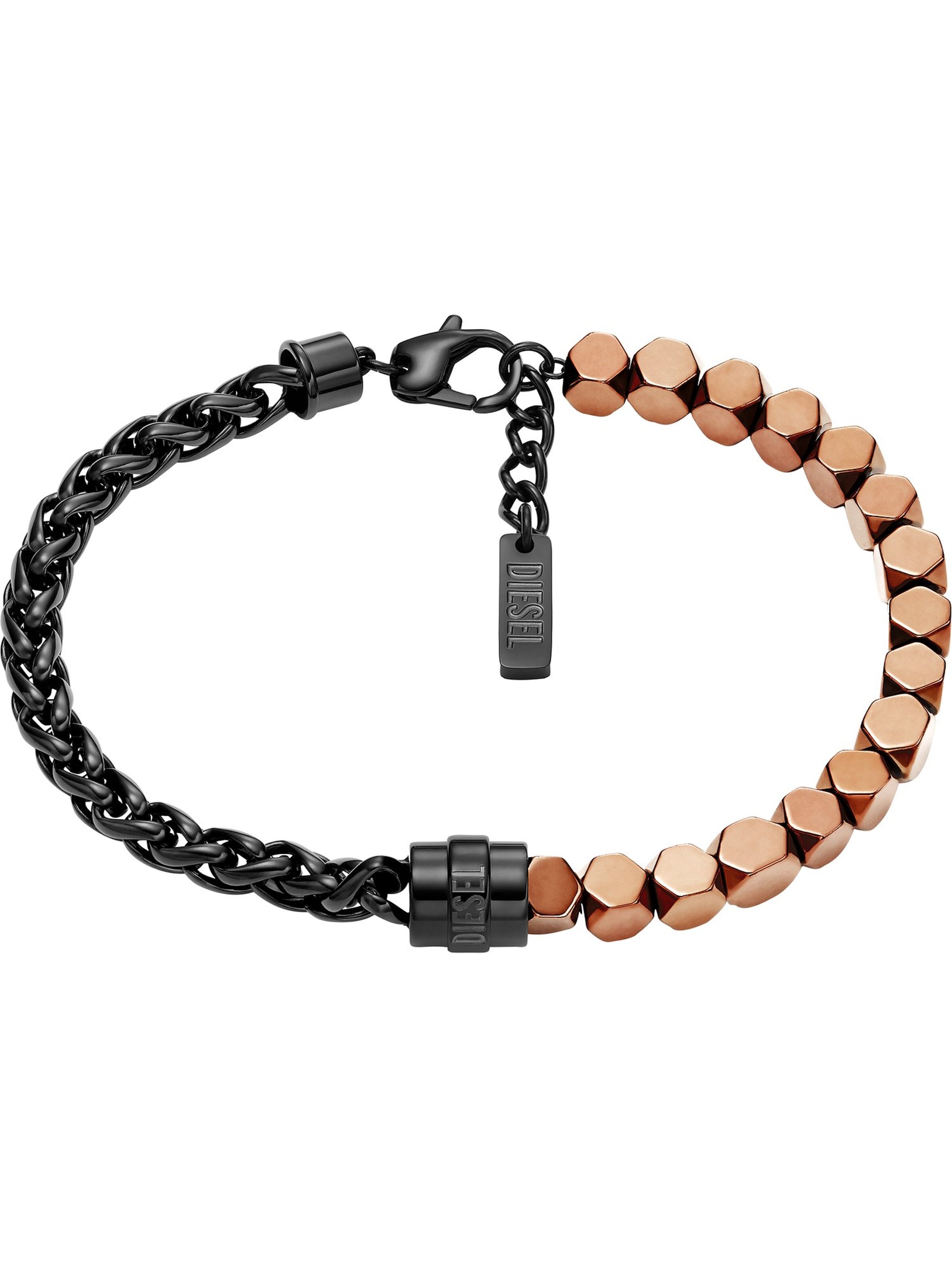 DIESEL Armband in kupfer / schwarz, Produktansicht
