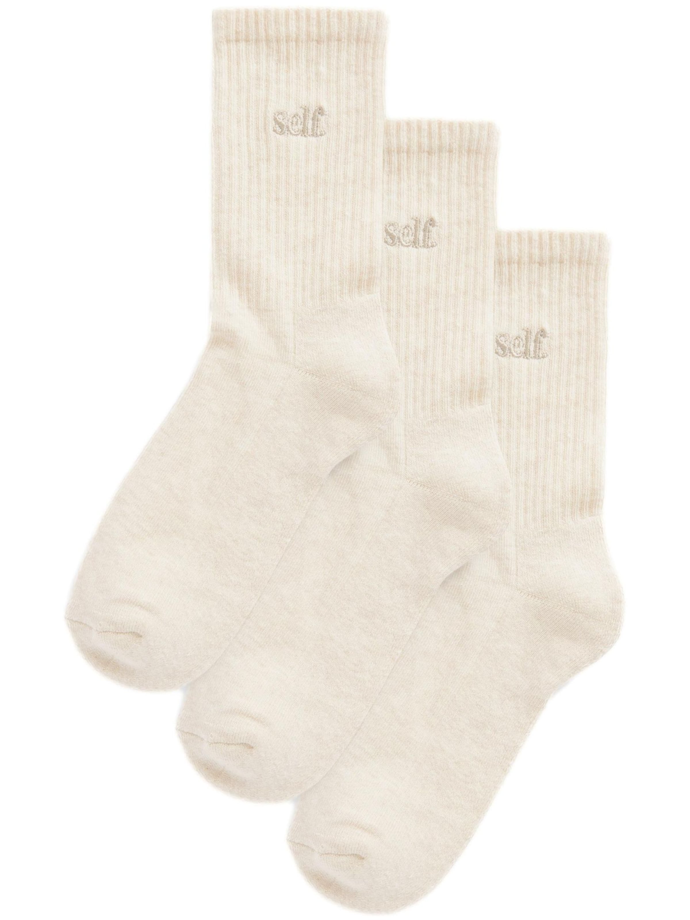 self. Socks in Beige: front