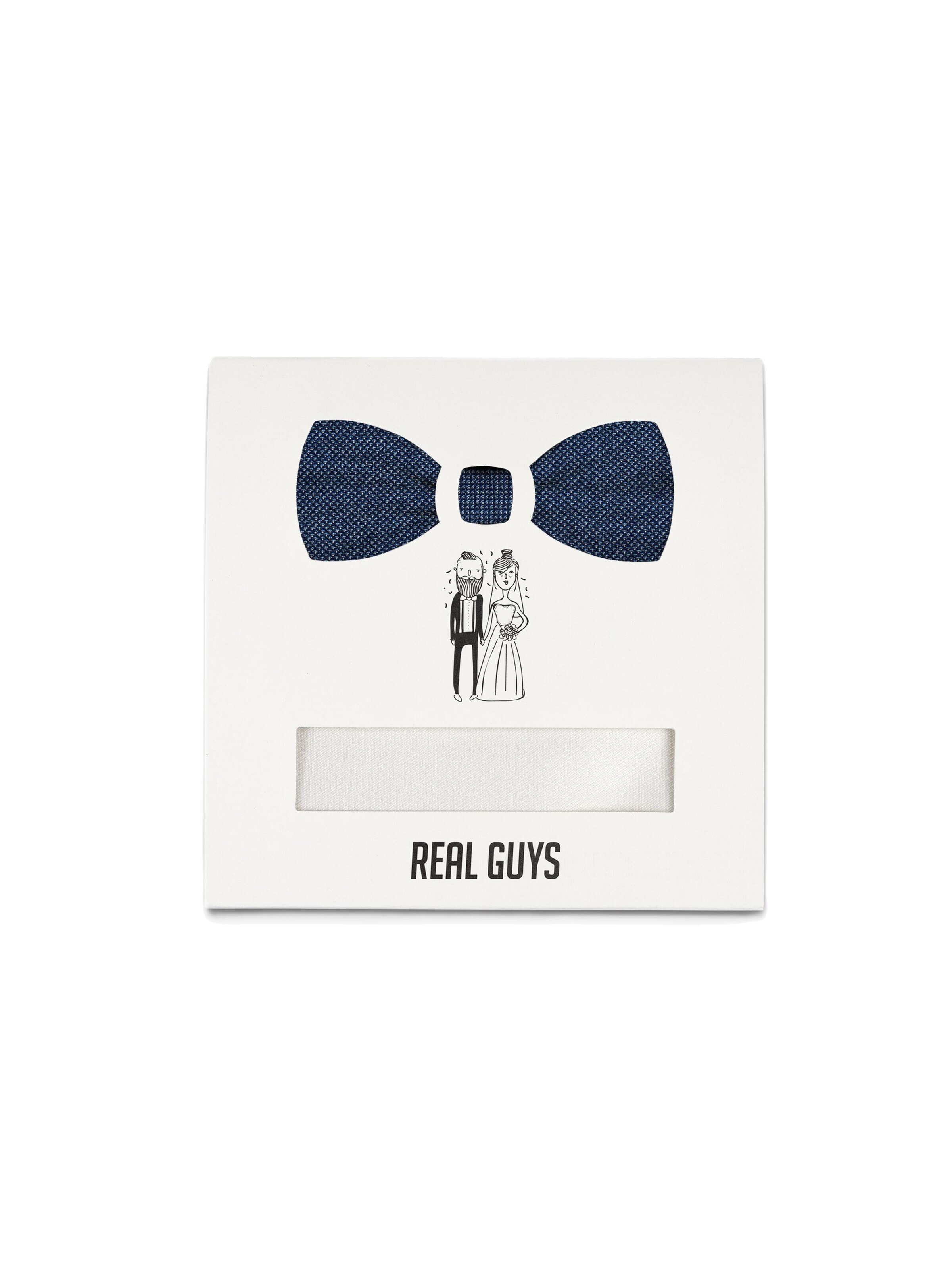 Real Guys Set Fliege '14166FSET' mit Einstecktuch in Blau: Vorderseite