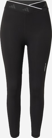 ADIDAS PERFORMANCE Skinny Spodnie sportowe 'Techfit V-Shaped Elastic' w kolorze czarny: przód