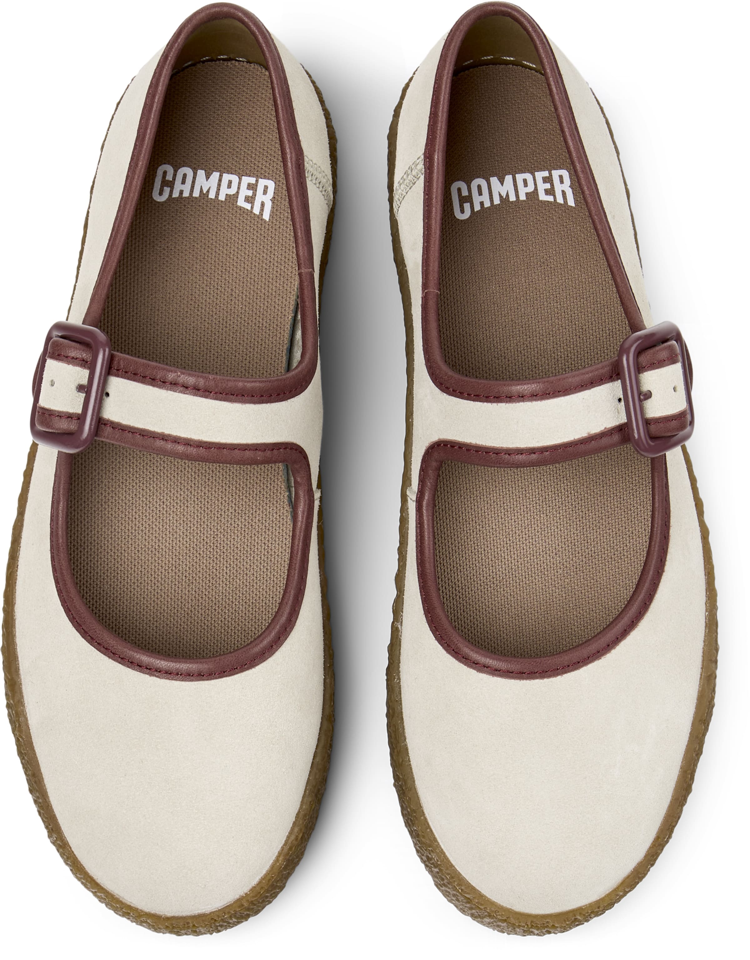 CAMPER Ballerina met riempjes 'Peu Terreno' in Beige