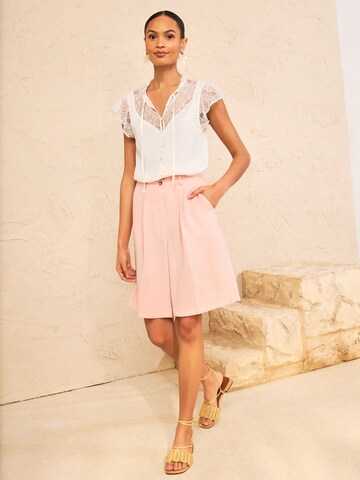 Chemisier love & roses en beige