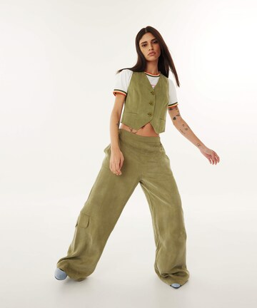 Wide Leg Pantalon Twist en vert