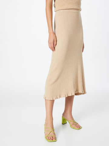 ICHI Skirt 'Ruvera Sk2' in Beige: front