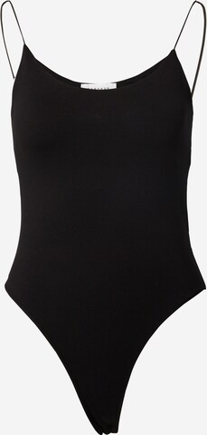 TOPSHOP Shirt Bodysuit in Black: front