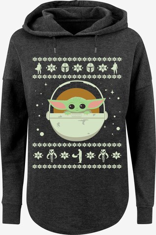 Sweat-shirt 'Star Wars The Mundalorian The Child Christmas Weihnachten' F4NT4STIC en gris : devant