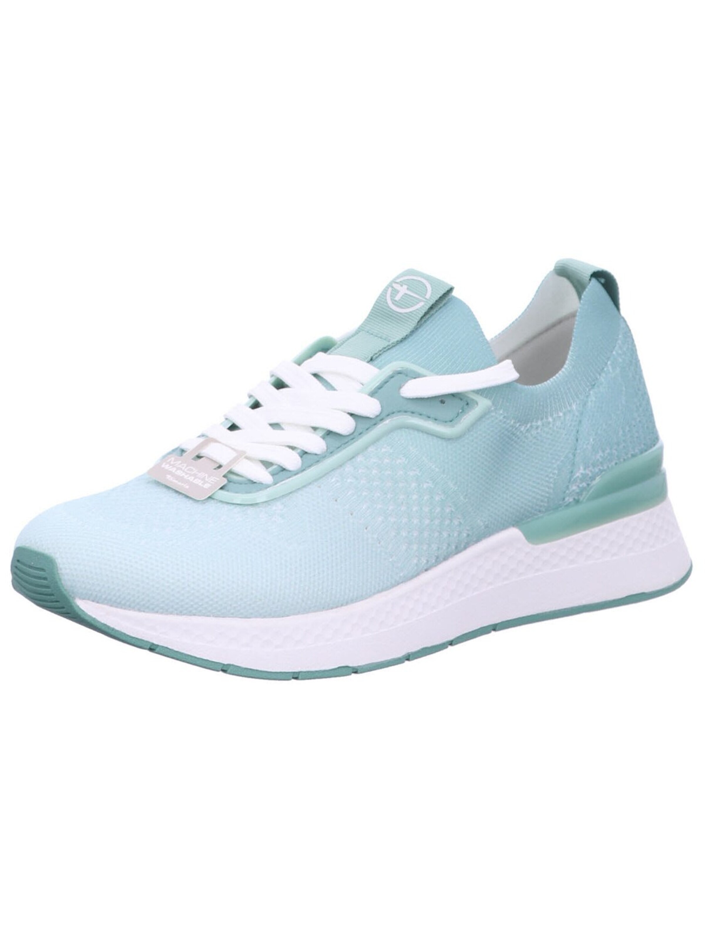 Tamaris Sneakers 'Schnürschuh Damen 1-23722-44 760 Kunststoff (Synthetik) in grün' in Green: front