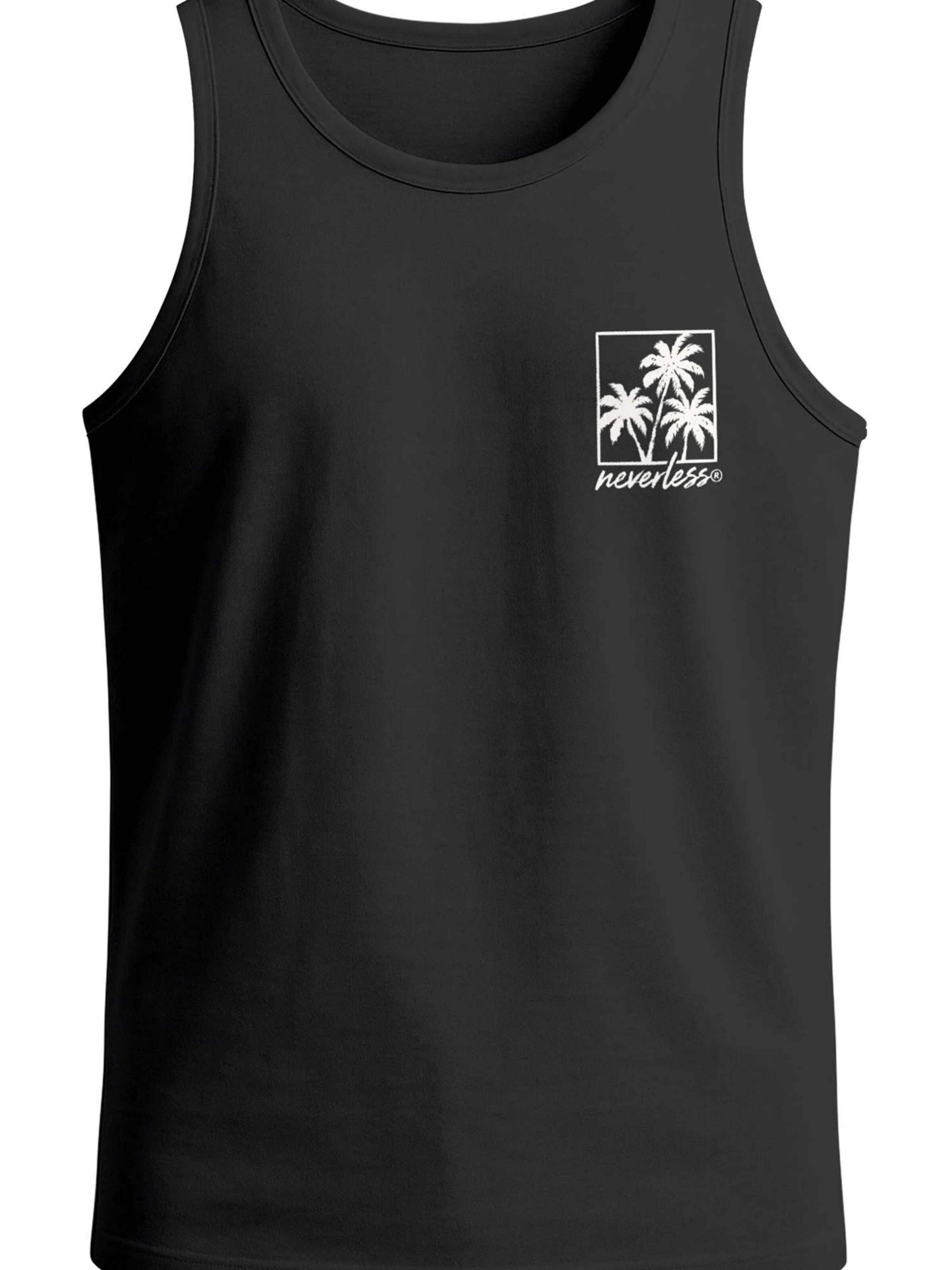 Neverless Shirt 'Logo Palmen'‌‌‌‌‌‌ in Schwarz: Vorderseite