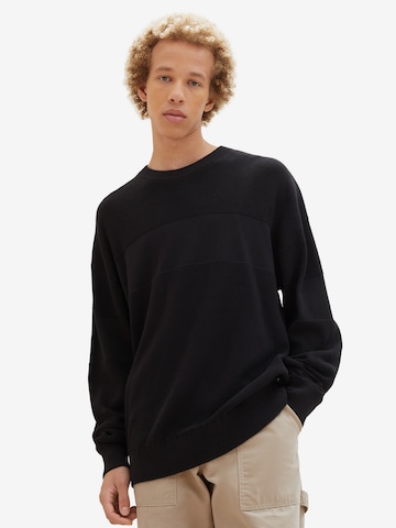 TOM TAILOR DENIM Sweater in Black