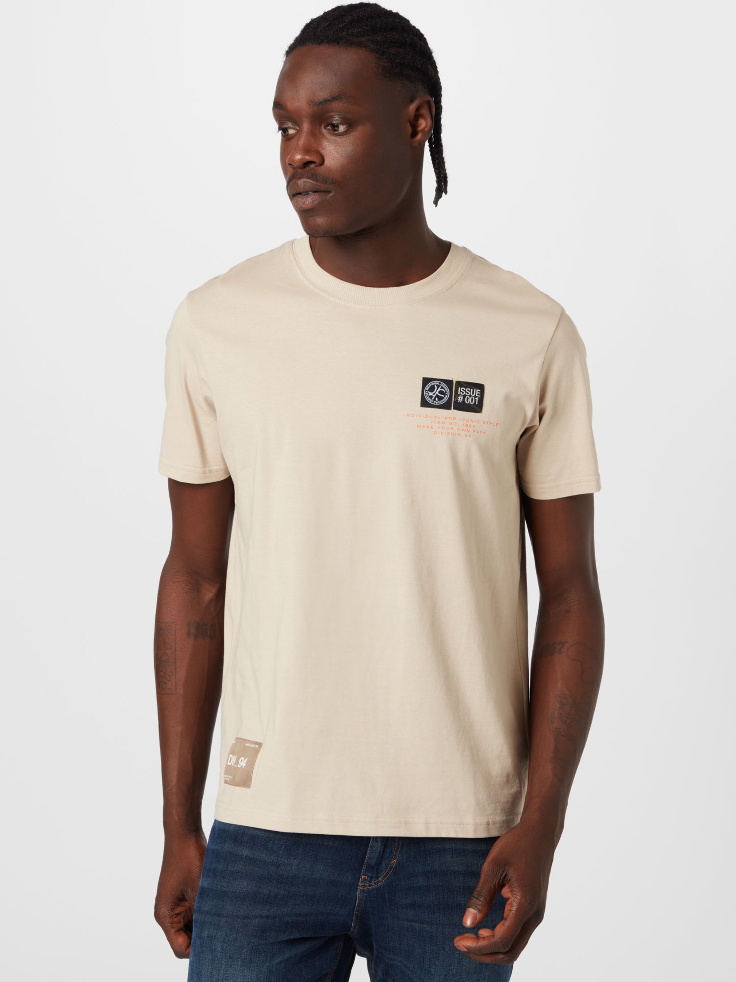 Männer Shirts QS by s.Oliver T-Shirt in Creme - MK90860