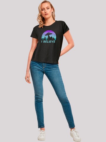 F4NT4STIC Shirt 'I Believe UFO Alien Raumschiff Retro' in Zwart