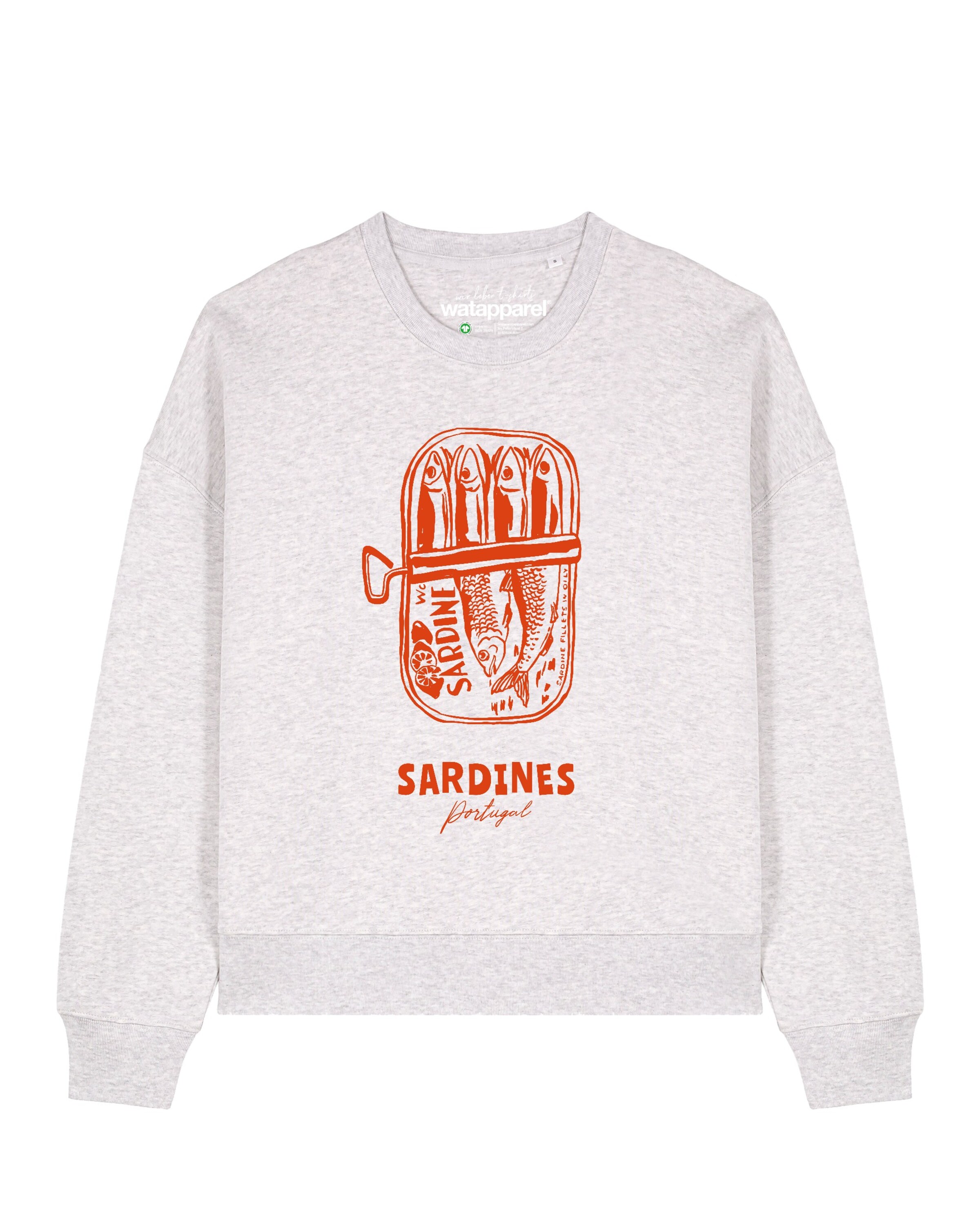 Sweat-shirt 'Sardines Portugal ' Watapparel en gris : devant