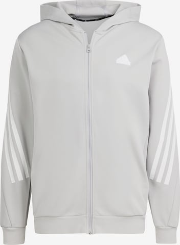 ADIDAS SPORTSWEAR Athletic Zip-Up Hoodie 'Future Icons' in Grey: front