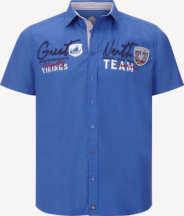 Jan Vanderstorm Button Up Shirt 'Freydis' in Blue: front