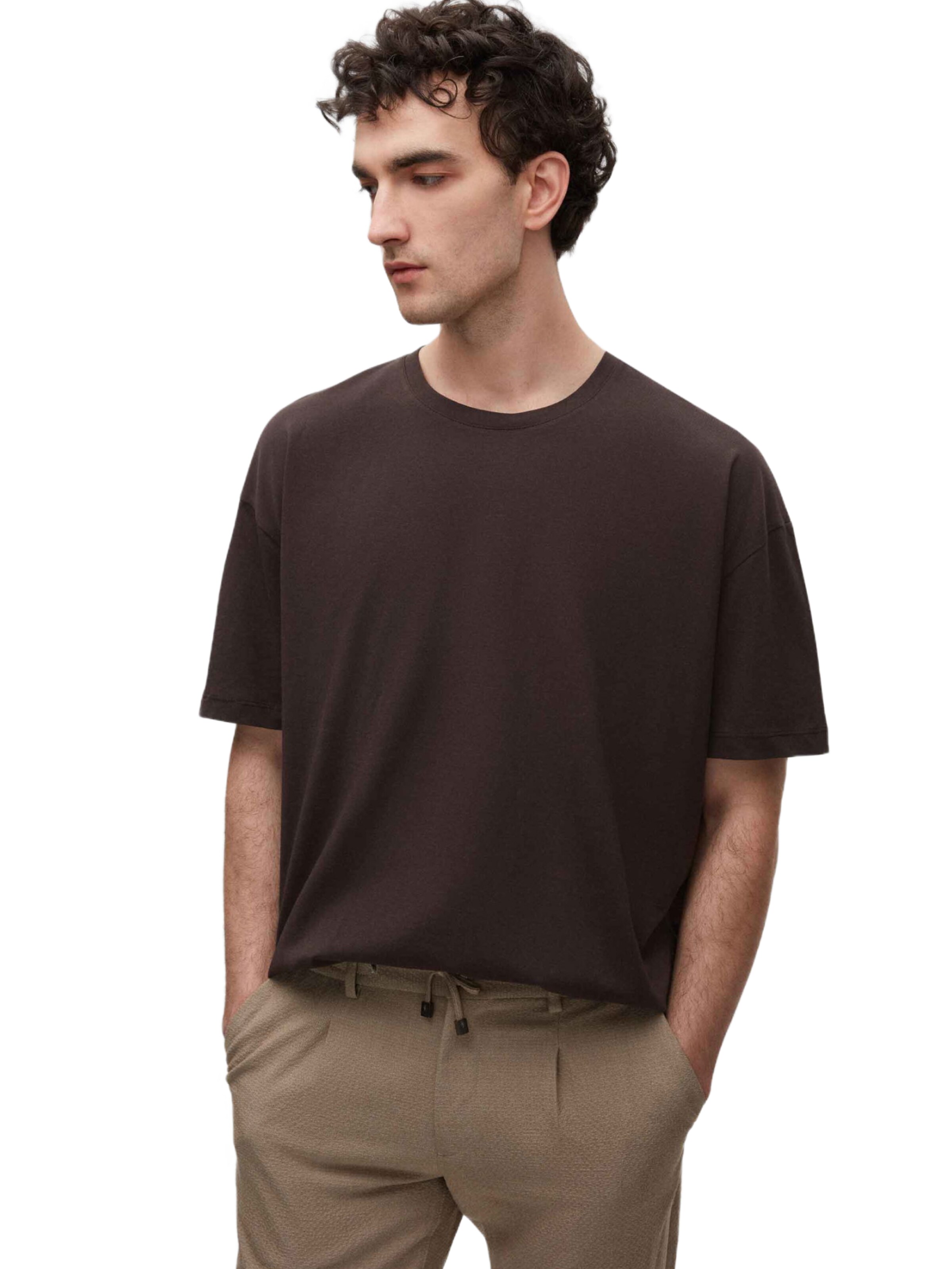 D’S Damat Shirt in Bruin: voorkant