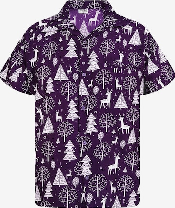 King Kameha Button Up Shirt 'Christmas Reindeer' in : front