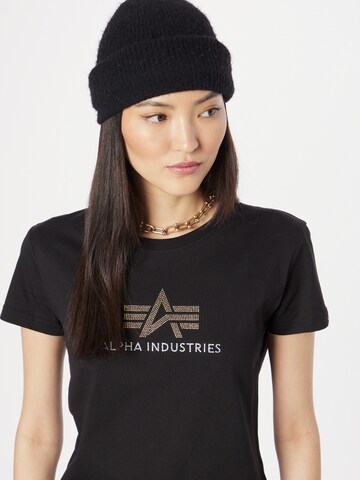 ALPHA INDUSTRIES T-Shirt 'CrystalT' in Schwarz