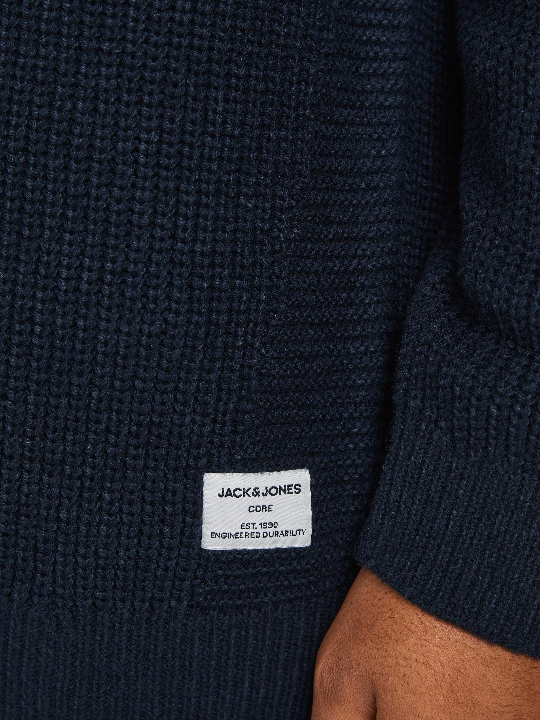 Swetry T058E Jack & Jones Plus Sweter Power w kolorze Granatowym 