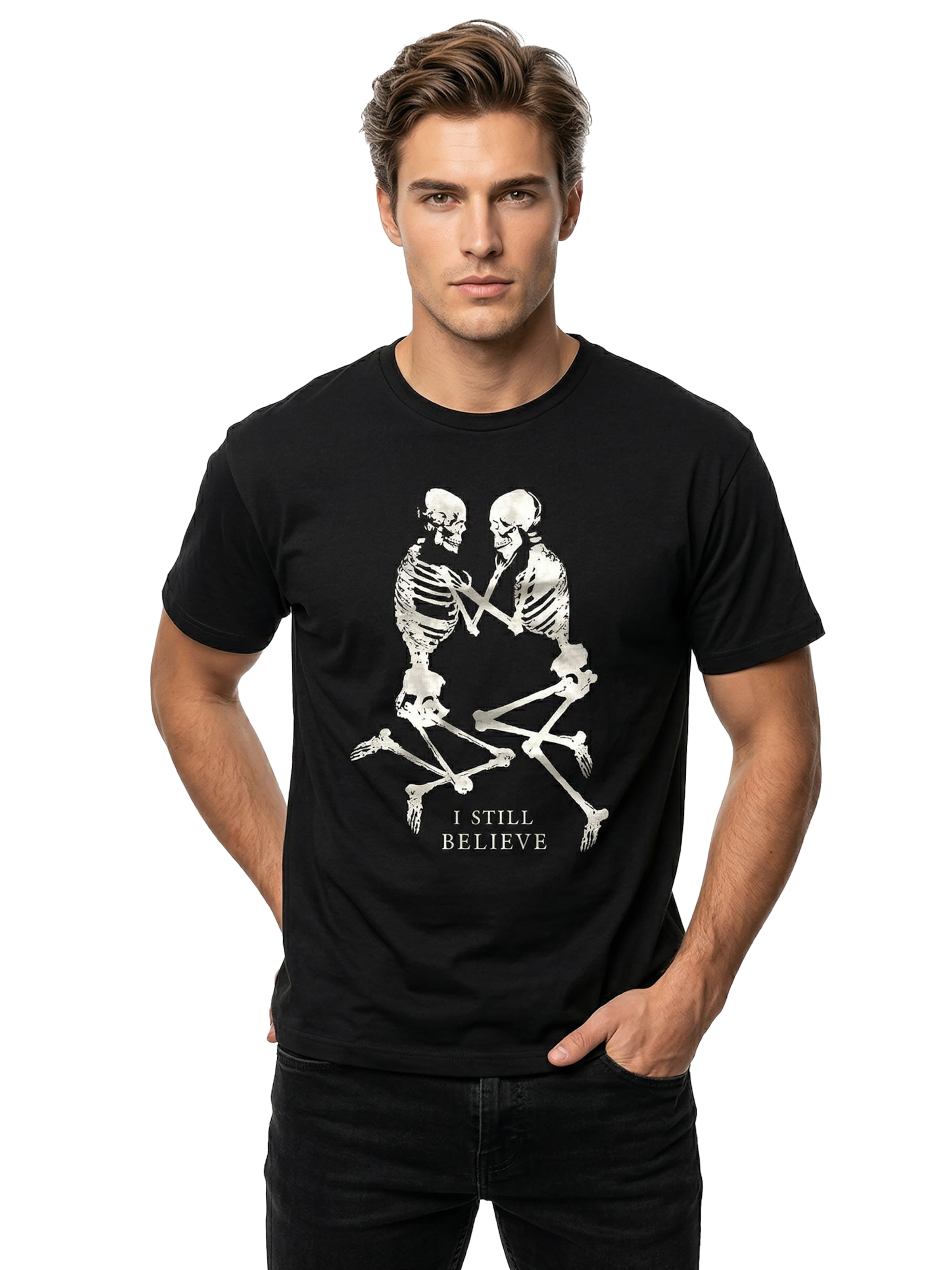 MAKAYA Shirt 'I still believe' in Black: front