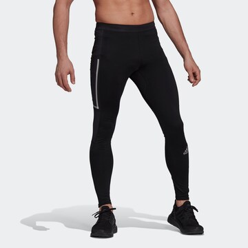 ADIDAS SPORTSWEAR Skinny Sportbroek in Zwart: voorkant