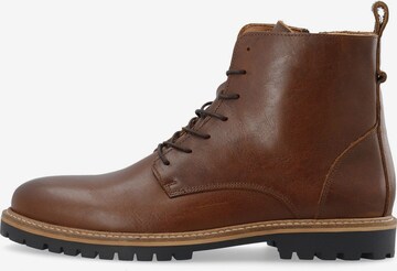 Bianco Lace-Up Boots in Brown: front