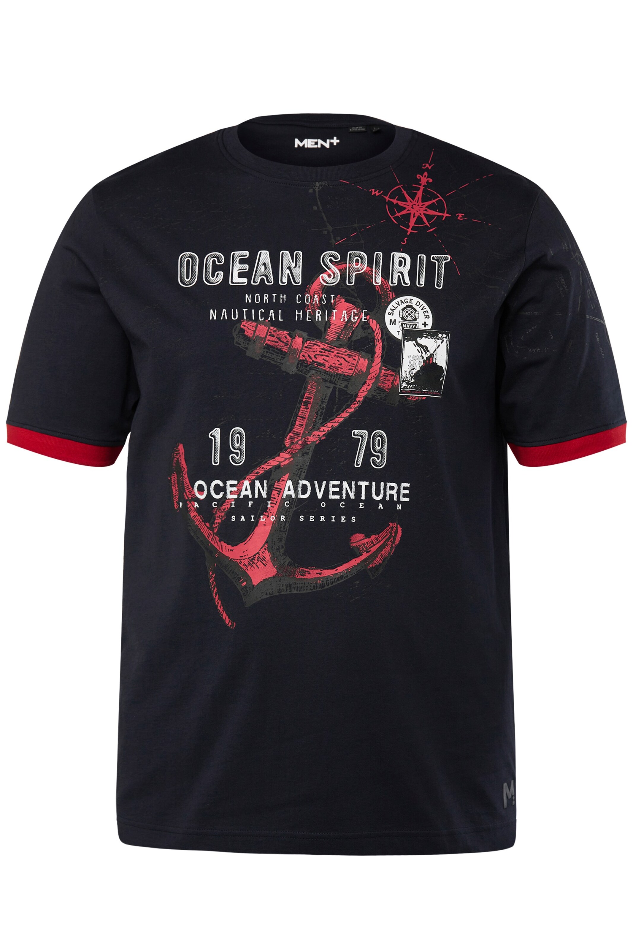 Men Plus Shirt in Black: front