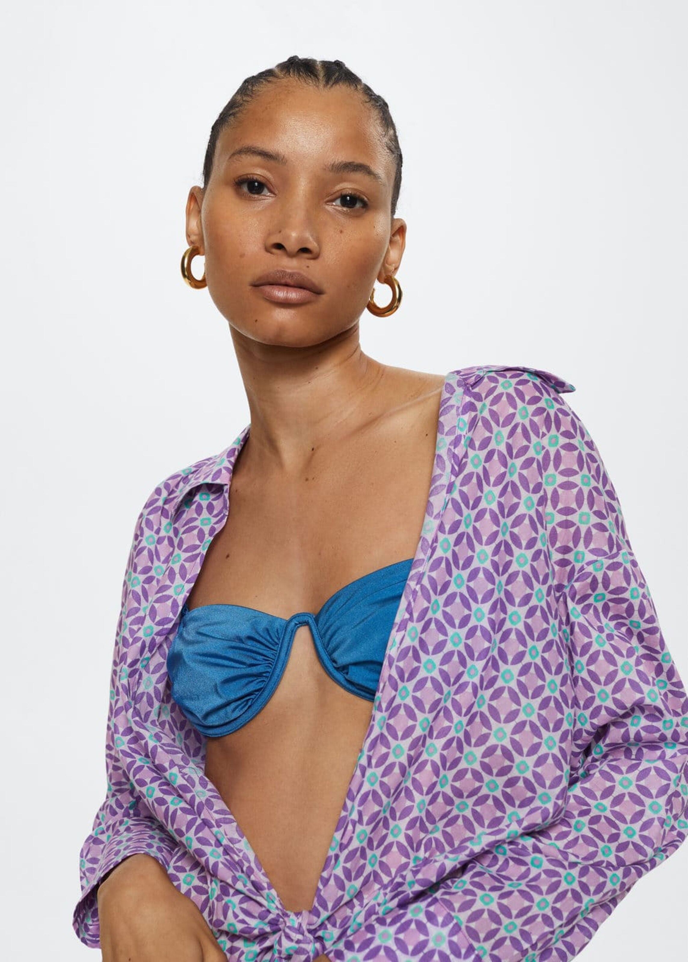 Frauen Große Größen MANGO Bluse 'Jaipur' in Flieder, Pastelllila, Dunkellila - SH35909 Frauen Große Größen MANGO Bluse 'Jaipur' in Flieder, Pastelllila, Dunkellila - SH35909