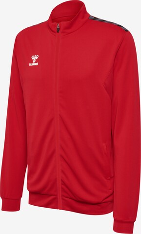 Hummel Athletic Zip-Up Hoodie 'Authentic' in Red