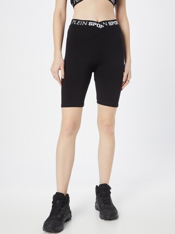 Plein Sport Skinny Shorts in Schwarz: predná strana