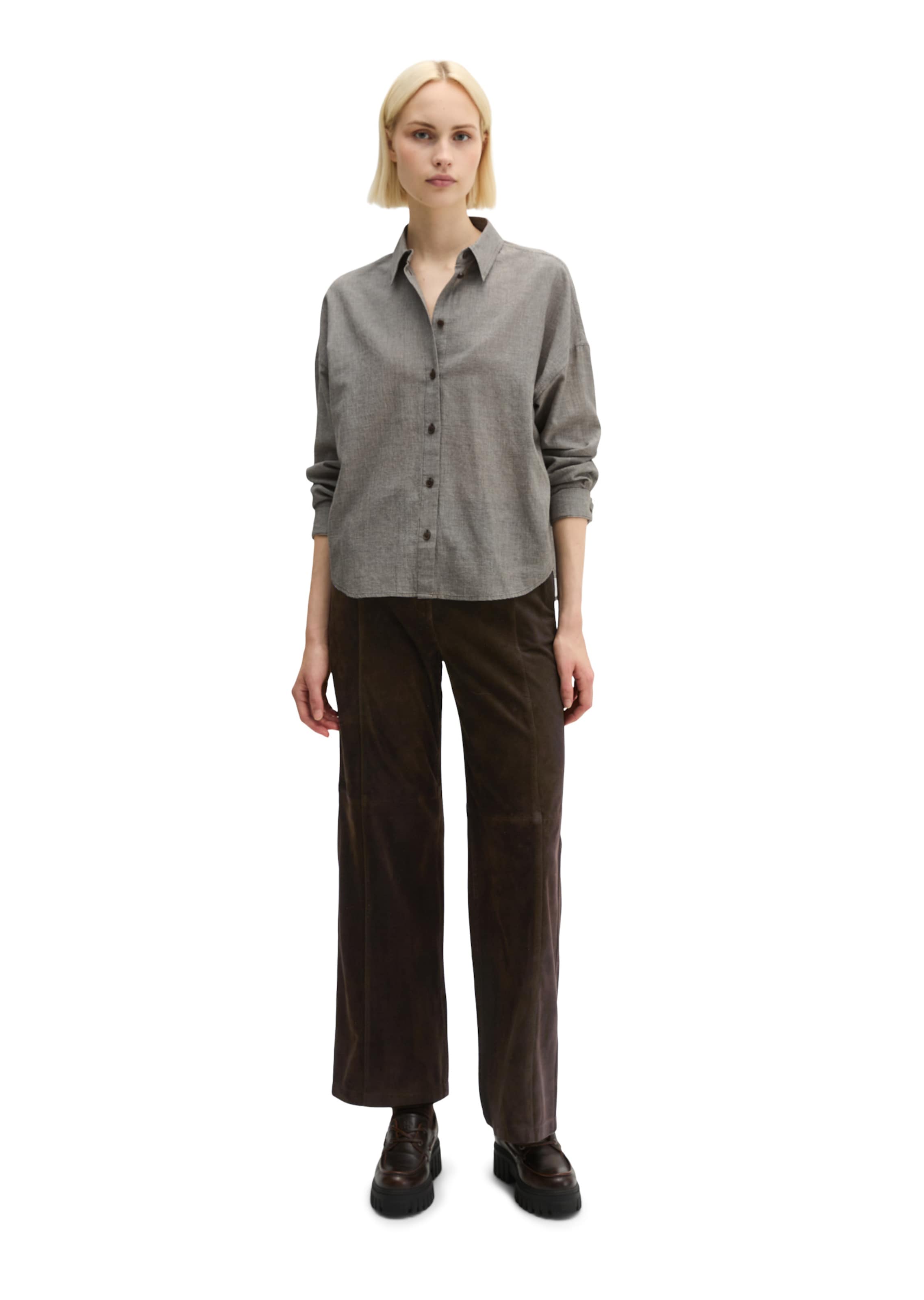 Marc O'Polo Blouse in Bruin: voorkant