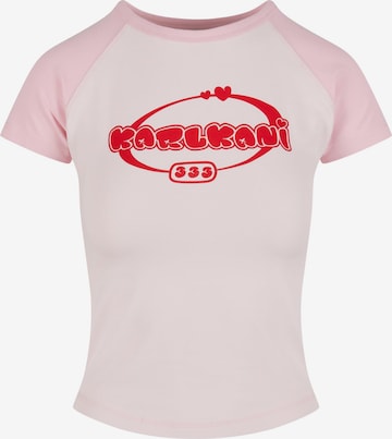 Karl KaniMajica 'Woven Signature Heart Tiny' - roza boja: prednji dio