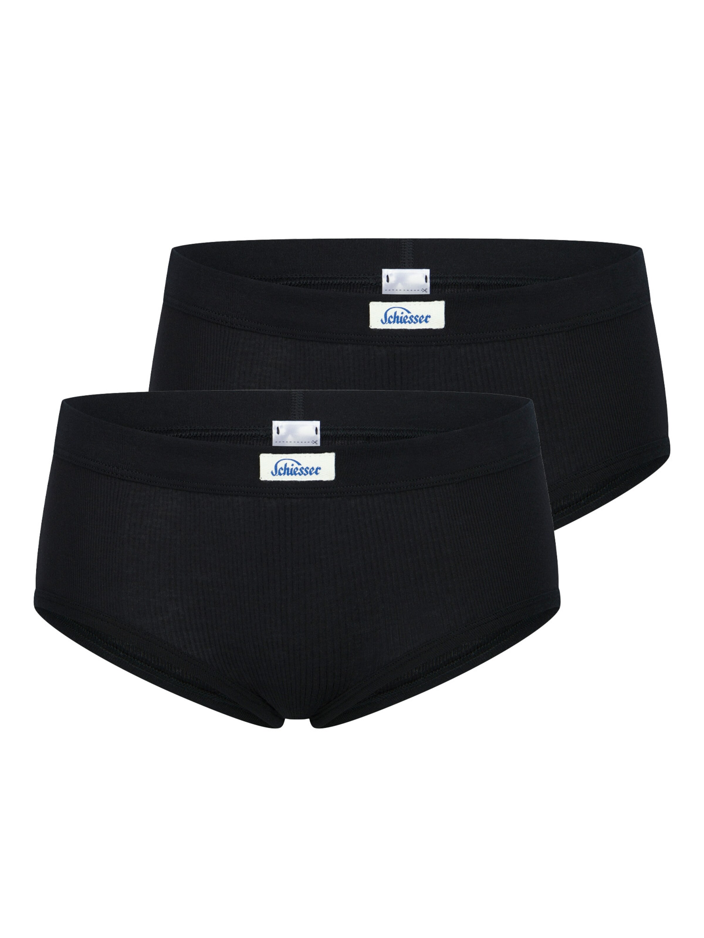 SCHIESSER Broekje ' Feinripp - Revival Paula ' in Zwart: voorkant