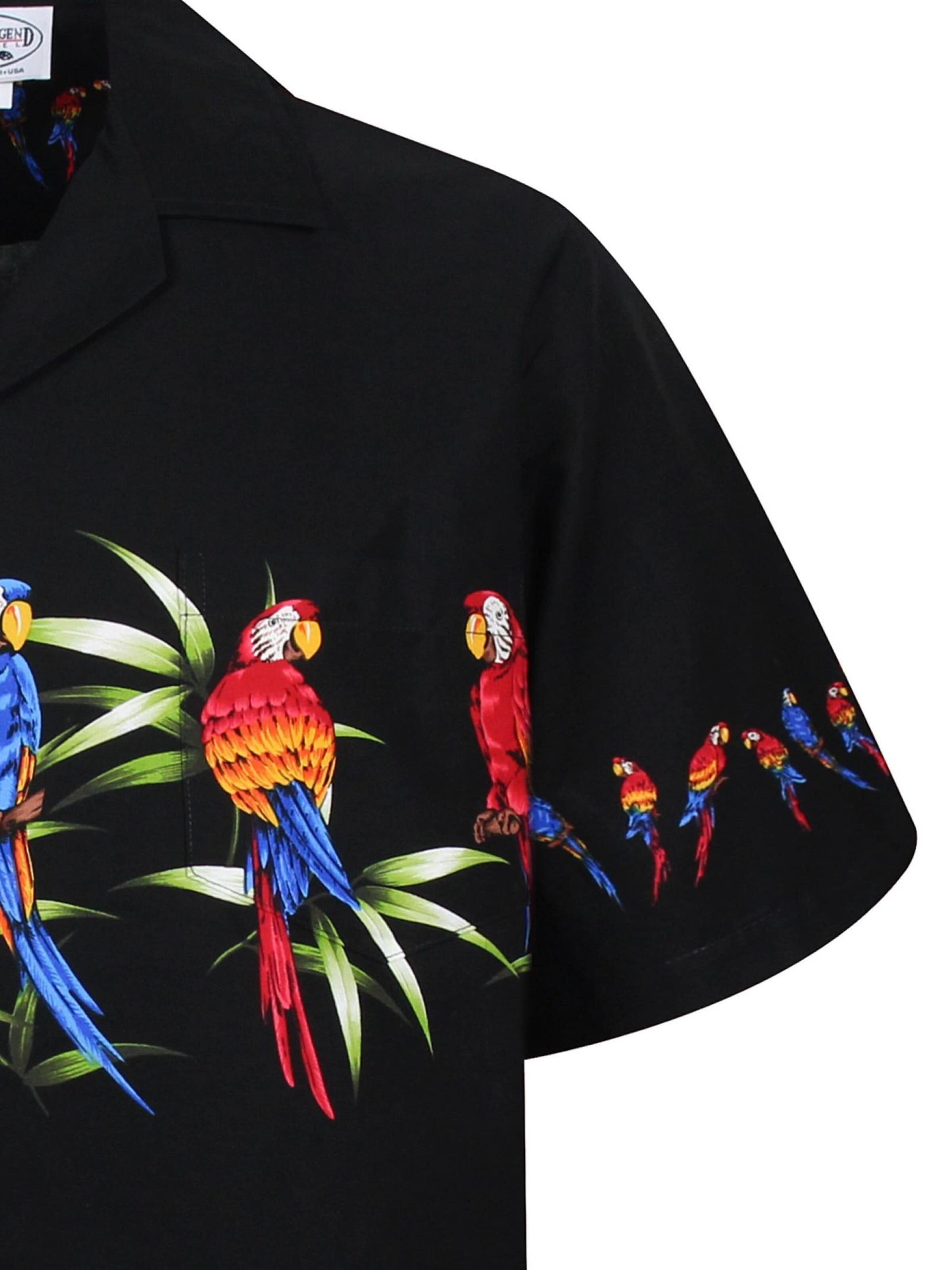 Pacific Legend Regular fit Button Up Shirt 'Papagei' in Black