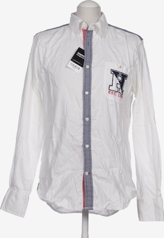 TOMMY HILFIGER Button Up Shirt in M in White: front