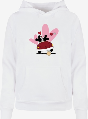 ABSOLUTE CULT Sweatshirt 'Mickey Mouse - Car' in Wit: voorkant