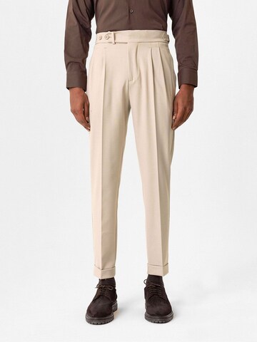 Coupe slim Pantalon à pince Antioch en beige : devant