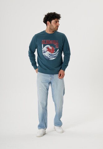 Oldskull Sweatshirt 'Asian Big W Vintage Logo Graphic' in Groen