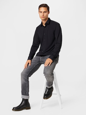 HUGO Red Slim fit Overhemd 'Kenno' in Zwart