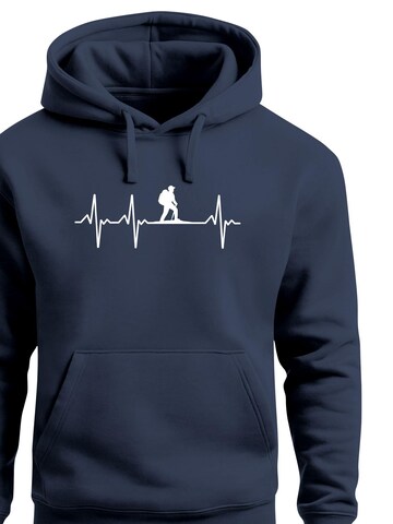 Neverless Sweatshirt 'Wanderer Herzschlag' in Blue