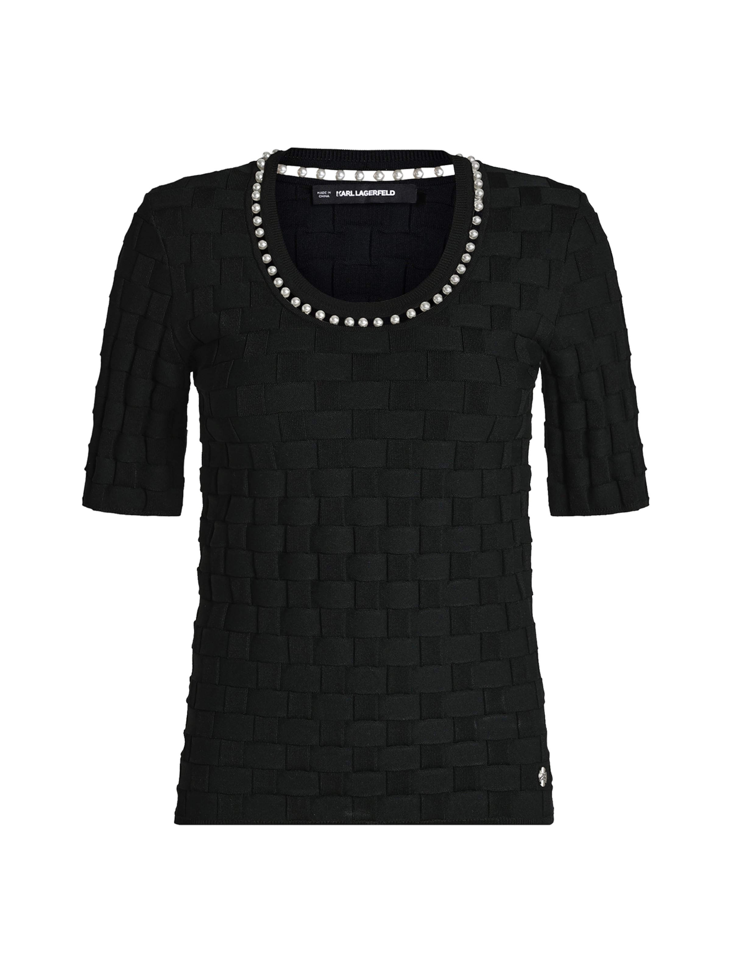 Pulover de la Karl Lagerfeld pe negru: față