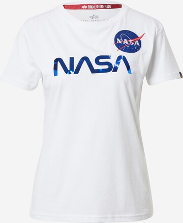 ALPHA INDUSTRIES Shirt 'NASA' in White: front