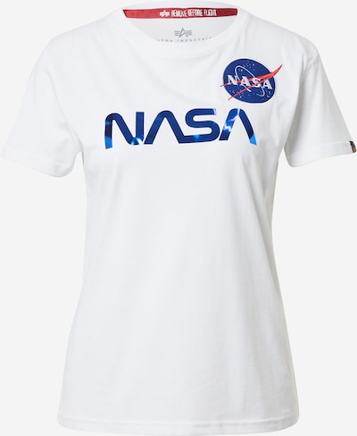 ALPHA INDUSTRIES Majica 'NASA' u plava / bijela, Pregled proizvoda