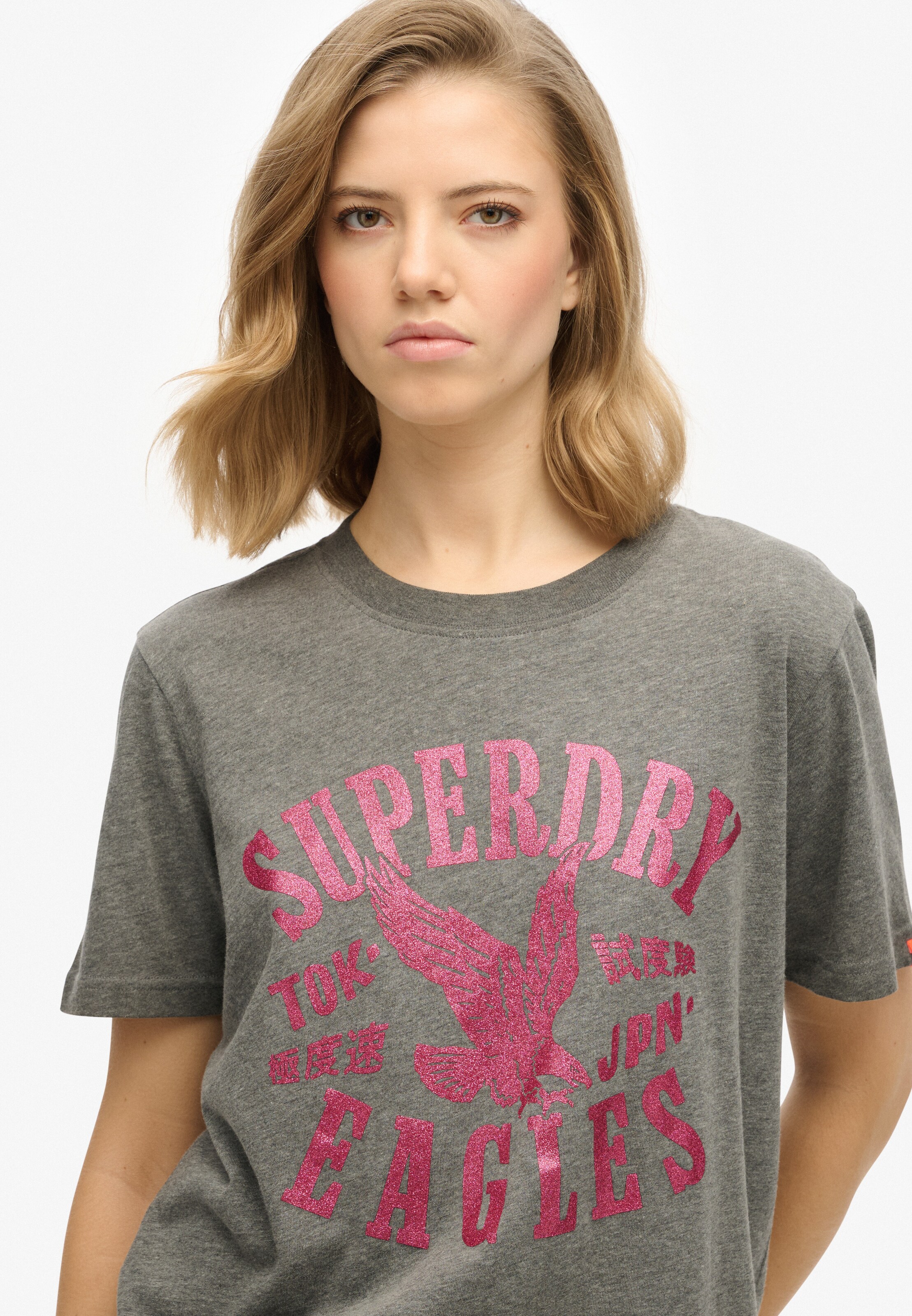 T-shirt 'Varsity' Superdry en gris