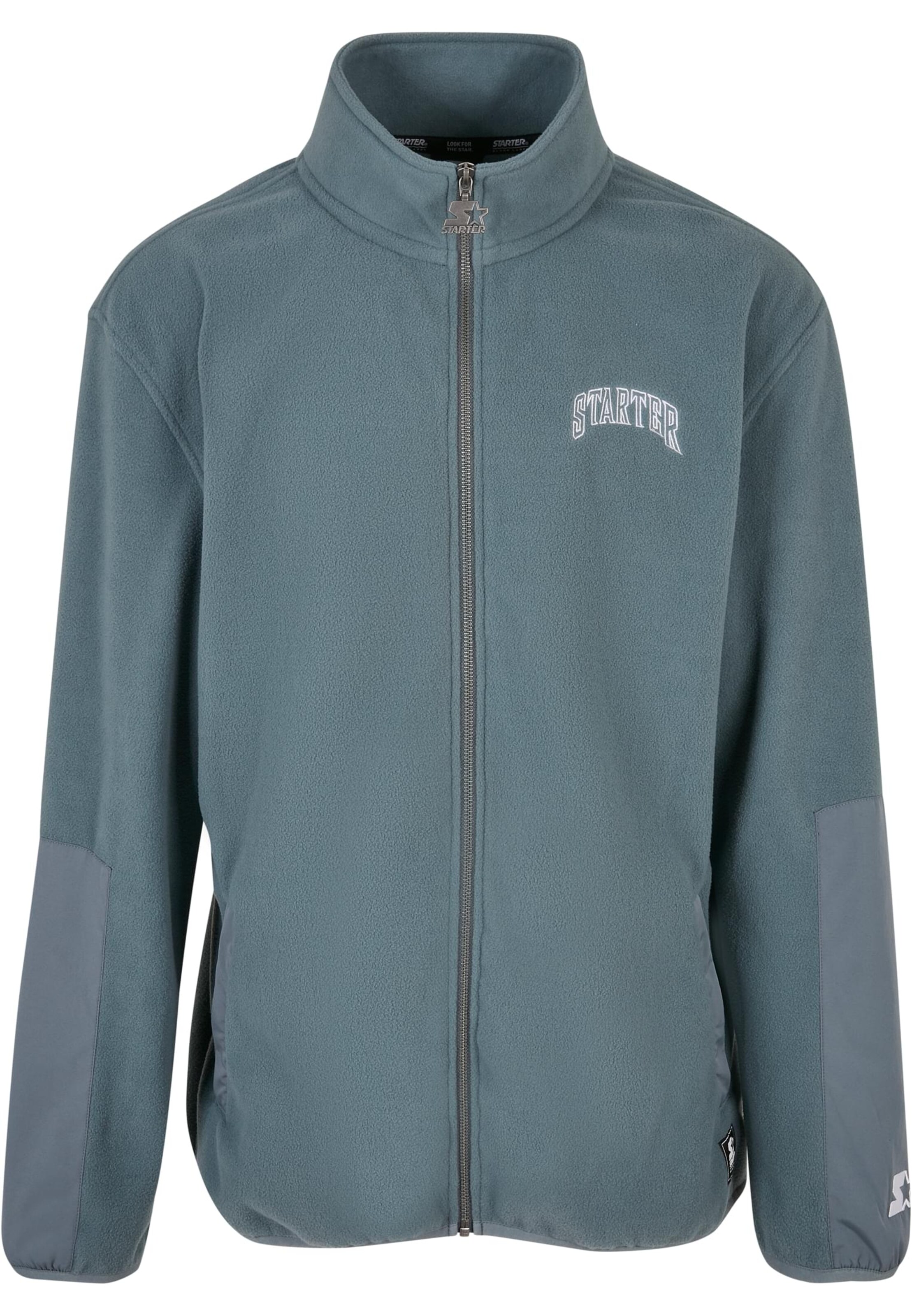 Starter Black Label Fleece Jacket 'Thunder' in Blue: front