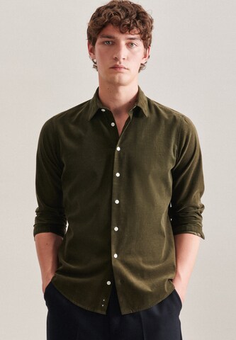 SEIDENSTICKER Regular fit Overhemd in Groen: voorkant