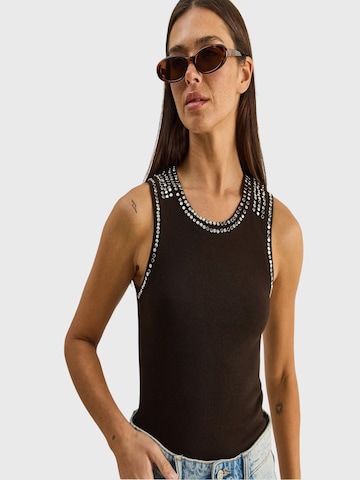Bianco Lucci Blouse in Brown: front